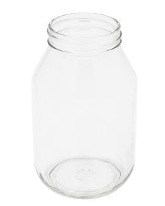 Glass 3 lb Round Quart Jars without Lids - 12 Pack