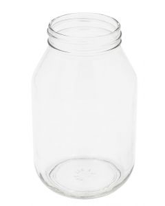 Glass 3 lb Round Quart Jars without Lids - 12 Pack