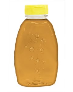 1 lb Classic Plastic Honey Bottles with Yellow Snap Cap Lids - 24 Pack
