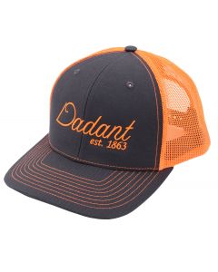 Dadant Embroidered Hat - Charcoal Grey/Neon Orange 