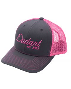 Dadant Embroidered Hat - Charcoal Grey/Neon Pink