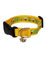 Dog Collar Orange Bees and Hives/Yellow - Medium 12" - 18"