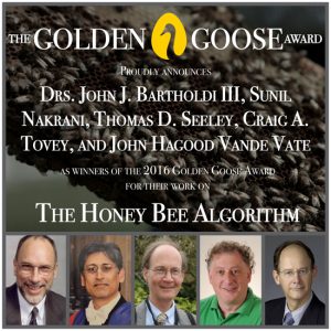 Five interdisciplinary researchers who developed a Honey Bee Algorithm used by webhosting companies will be saluted at an award ceremony next week at Library of Congress  